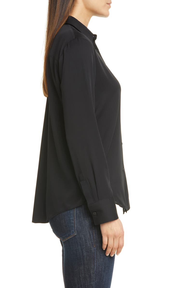 Nordstrom Signature Long Sleeve Stretch Silk Button-Up Shirt, Alternate, color, 