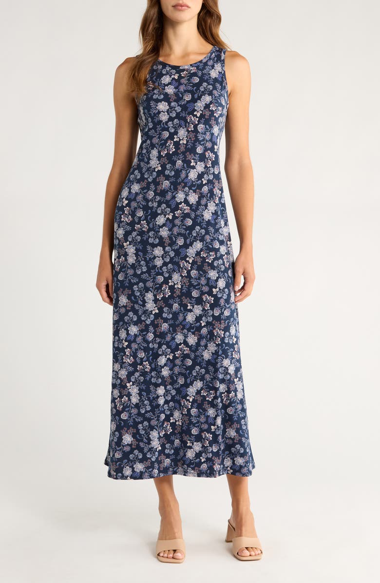 Vince Camuto Floral Print Sleeveless Maxi Dress, Alternate, color, French Blue