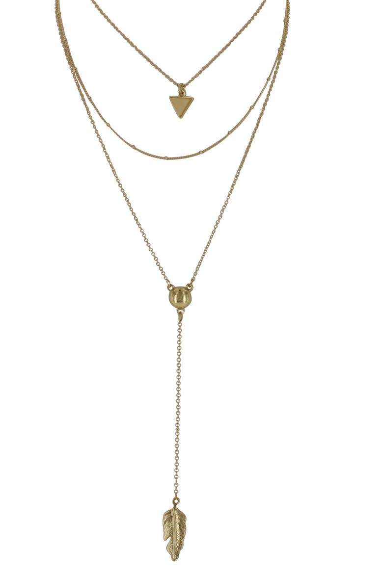Ali Layered Chain Necklace, Main, color, GOLD / IVORY