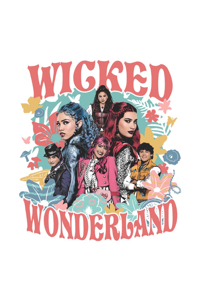 Juniors Descendants Wicked Wonderland Team Adventures T Shirt, Alternate, color, White