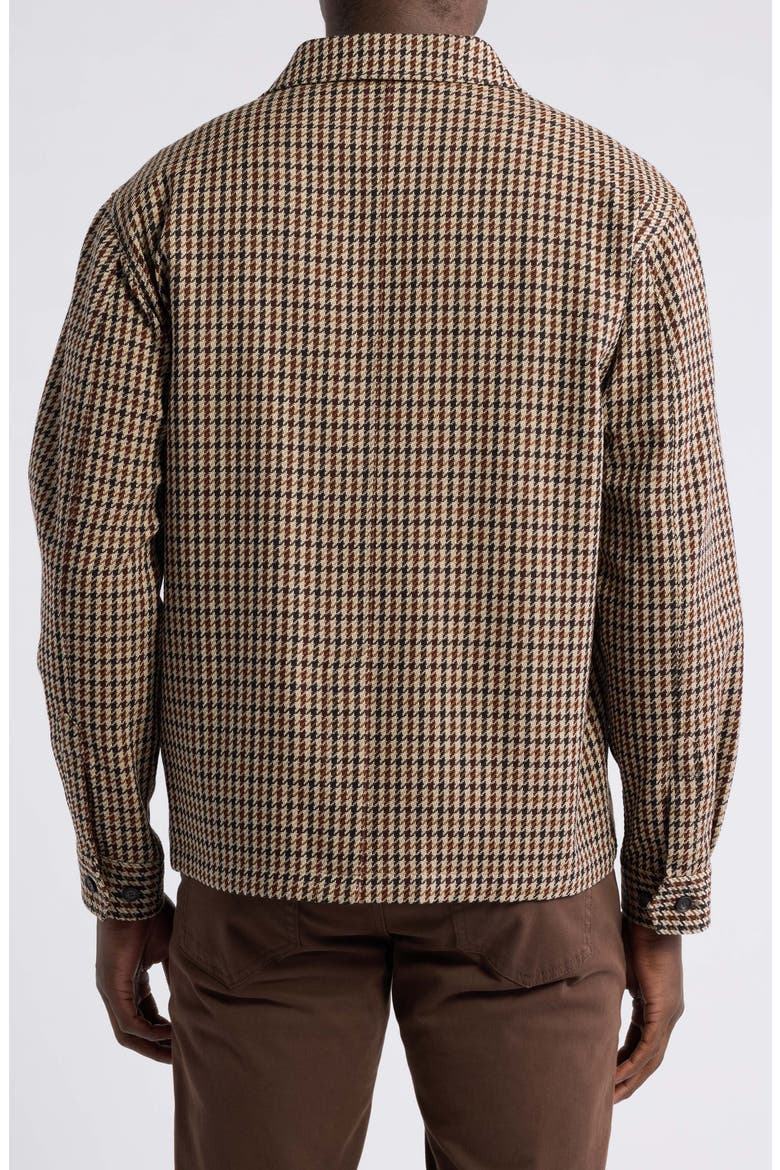 C-Carper Houndstooth Virgin Wool & Cotton Shirt Jacket, Alternate, color, OPEN BROWN