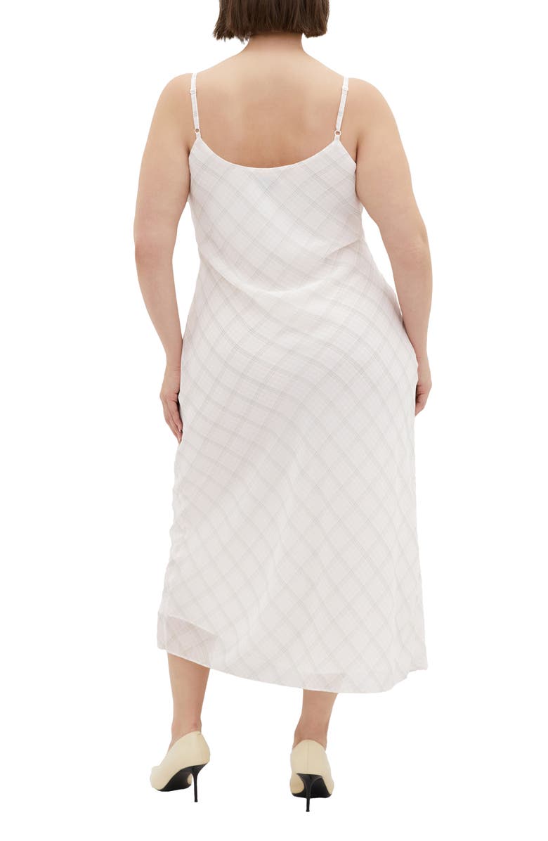 City Chic Ria Ruffle Neck Slipdress, Alternate, color, Mini Check