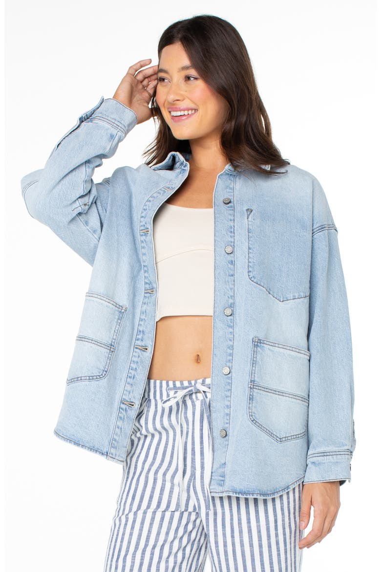 Surf Society Denim Button-Up Shirt, Alternate, color, VITAMIN