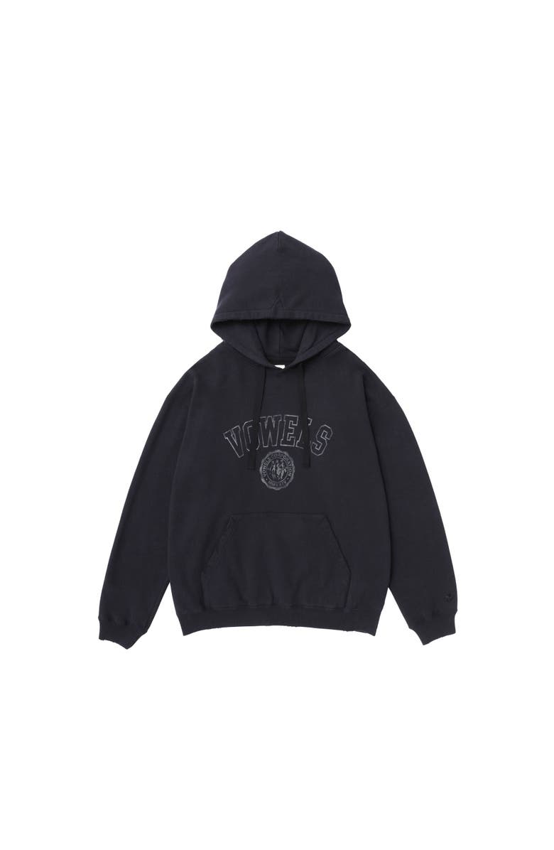 vowels Faded Collegiate Hoodie, Main, color, Black