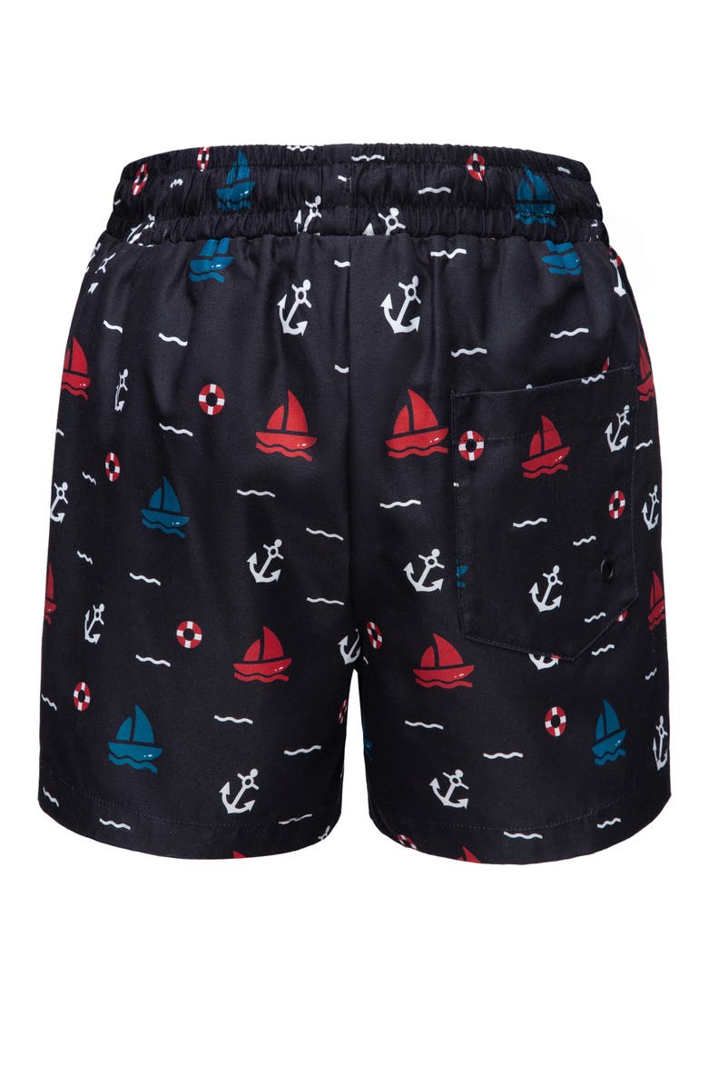 Rokka&Rolla Kids' Compression Liner Swim Trunks UPF 50+, Alternate, color, Black Anchor