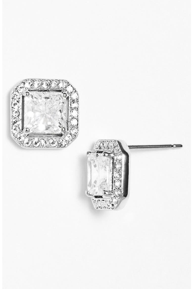 Crystal Stud Earrings, Alternate, color, SILVER/ CLEAR