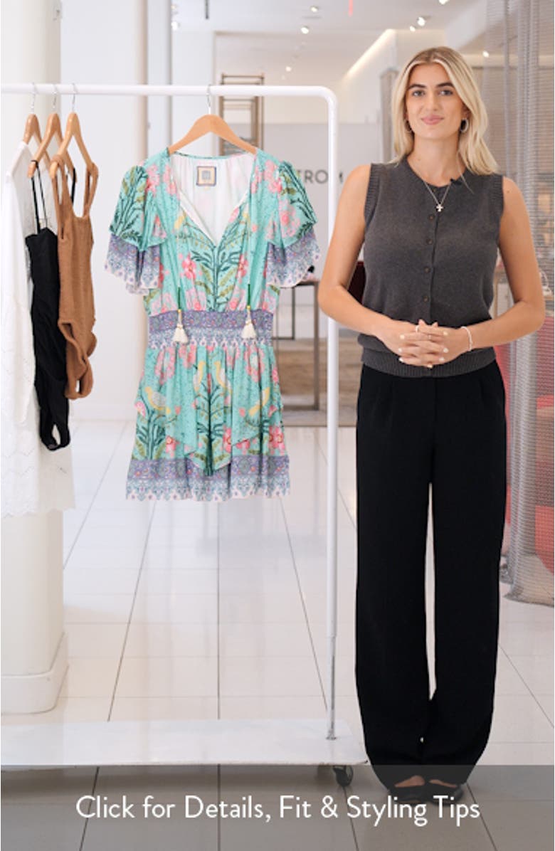 Julie Print Cotton & Silk Cover-Up Minidress, sales video thumbnail