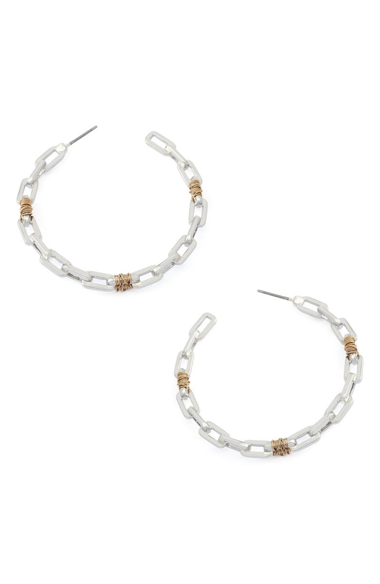 Robert Lee Morris Paper Clip Hoop Earrings, Alternate, color, Two Tone