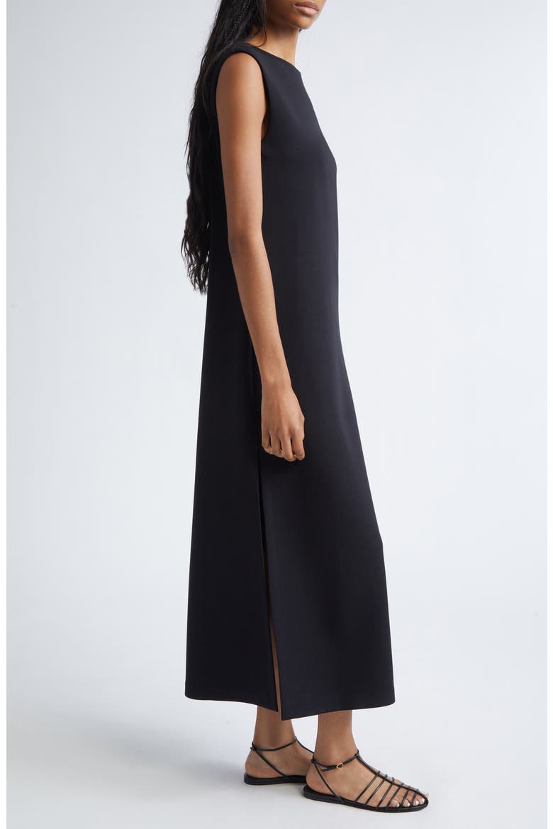 Pepli V-Back Scuba Knit Jersey Midi Dress, Alternate, color, BLACK