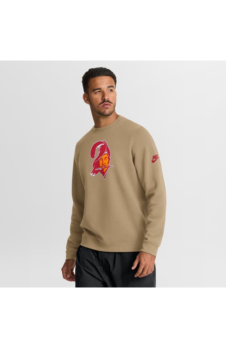 Nike Men's Nike Tan Tampa Bay Buccaneers Swing Pass Rewind Club Pullover Sweatshirt, Main, color, Tan