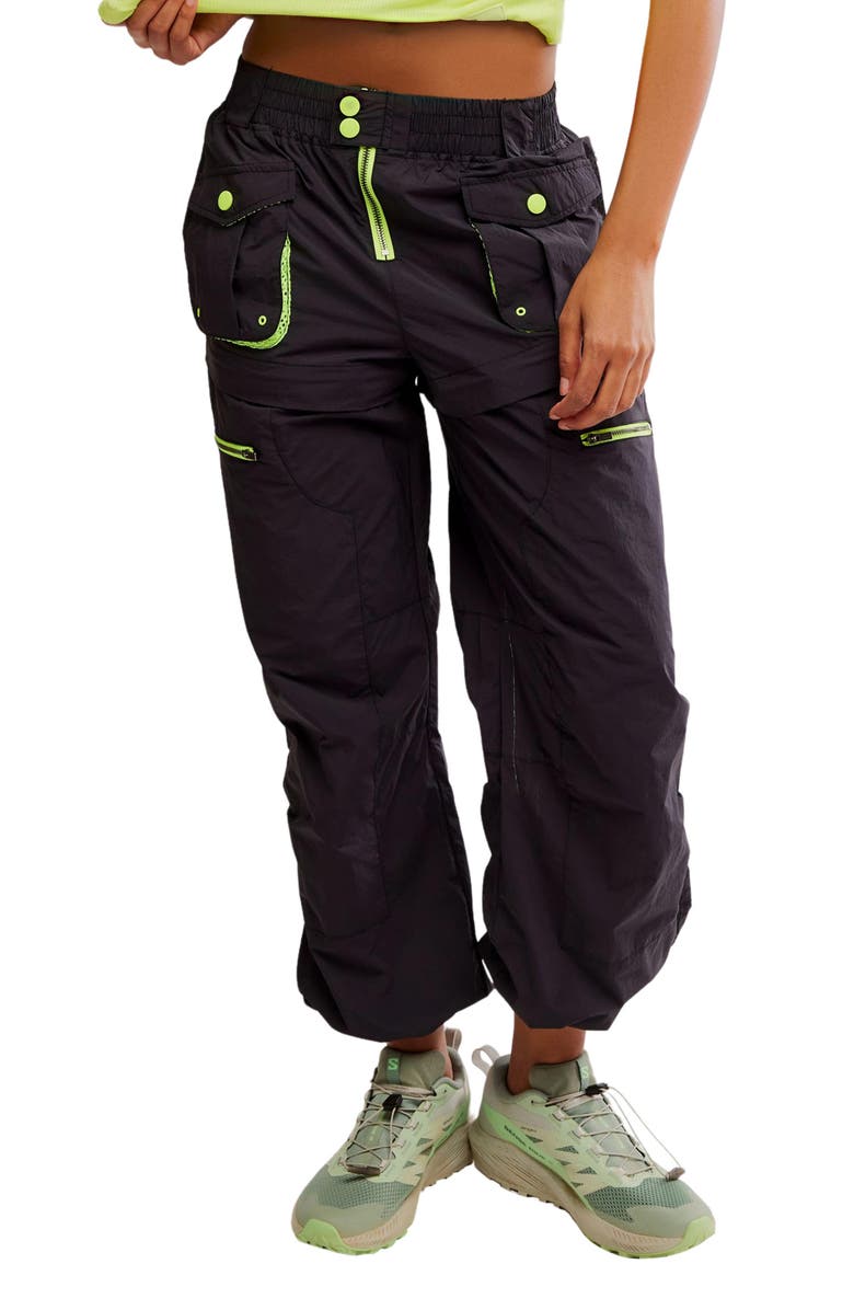 Free People Morning Meadow Convertible Pants, Alternate, color, Black