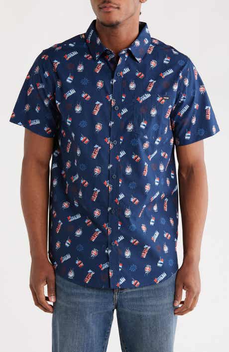 Hurley Freaky Tiki Short Sleeve Cotton Button-Up Shirt