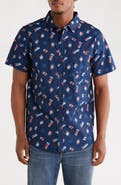 Hurley Freaky Tiki Short Sleeve Cotton Button-Up Shirt