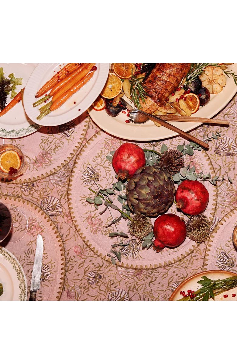 Sophie Williamson Design Round Placemats Mussels from Brussels - Set of 6, Alternate, color, Pink
