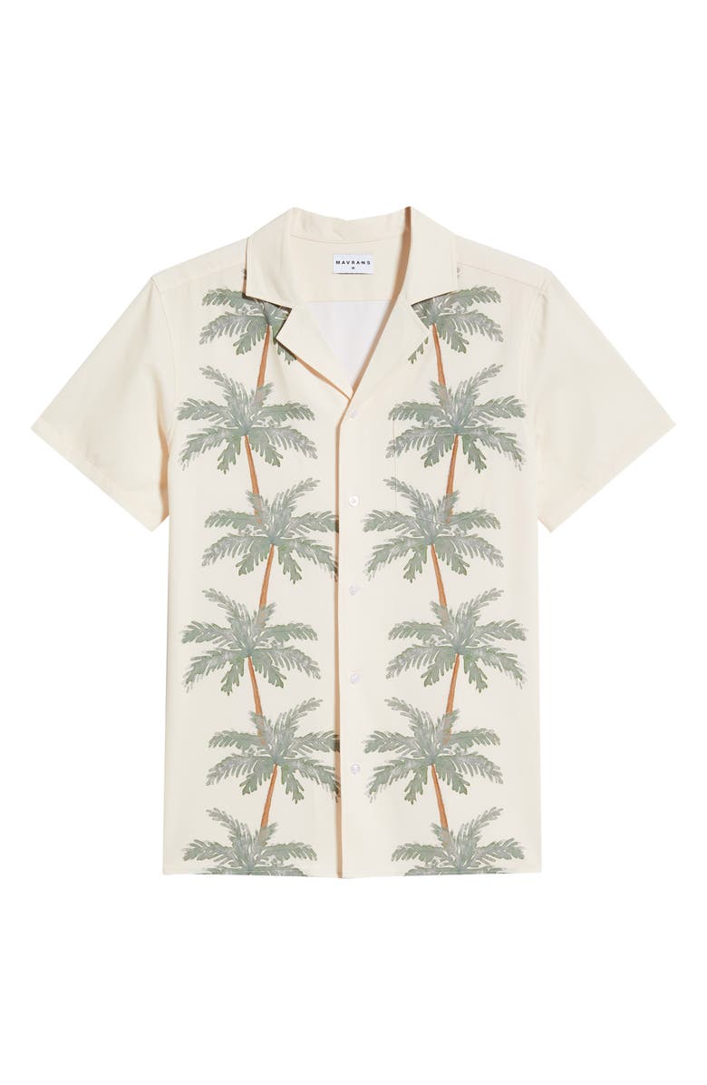 MAVRANS Palm Row Weekend Camp Shirt, Alternate, color, Light Green