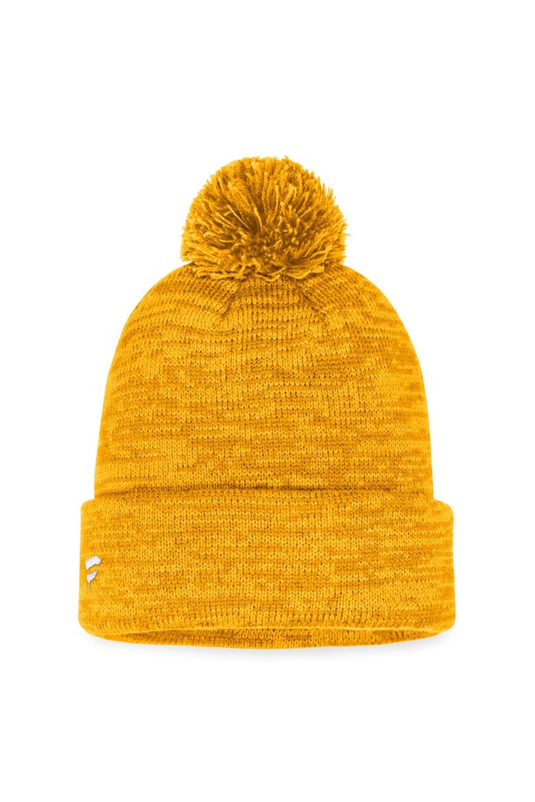 Men's Fanatics Branded Gold Nashville Predators Fundamental Cuffed Knit Hat with Pom, Alternate, color, Gold