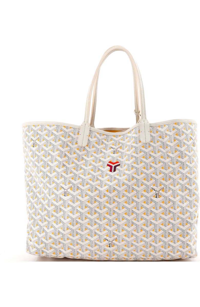 Pre-Owned Goyard Saint Louis Tote Claire Voie Coated Canvas PM, Main, color, White