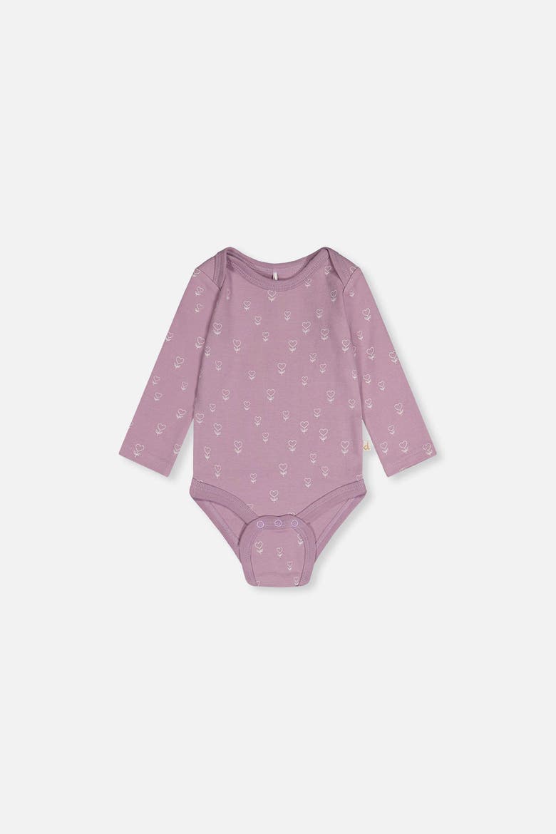 Three Pack Organic Cotton Floral Long Sleeve Bodysuit, Alternate, color, Purple Floral Print