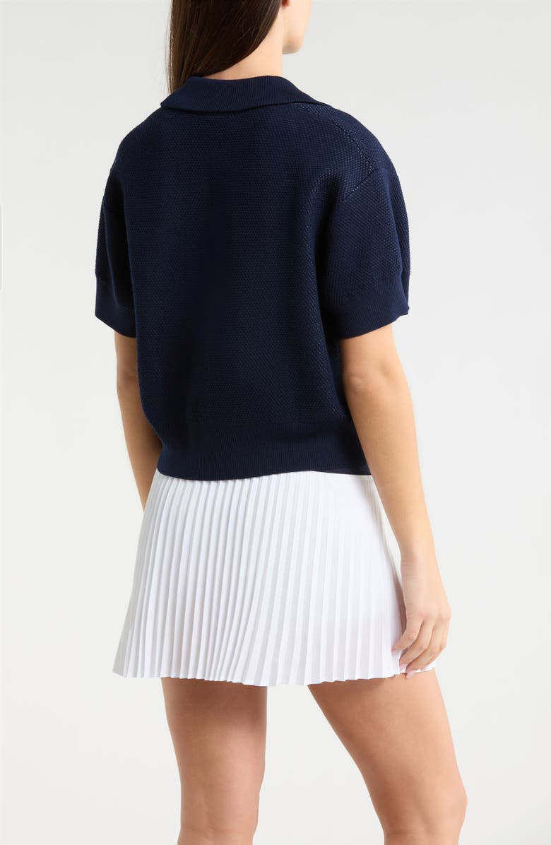 G/FORE Merino Wool Blend Short Sleeve Quarter Zip Sweater, Alternate, color, Twilight