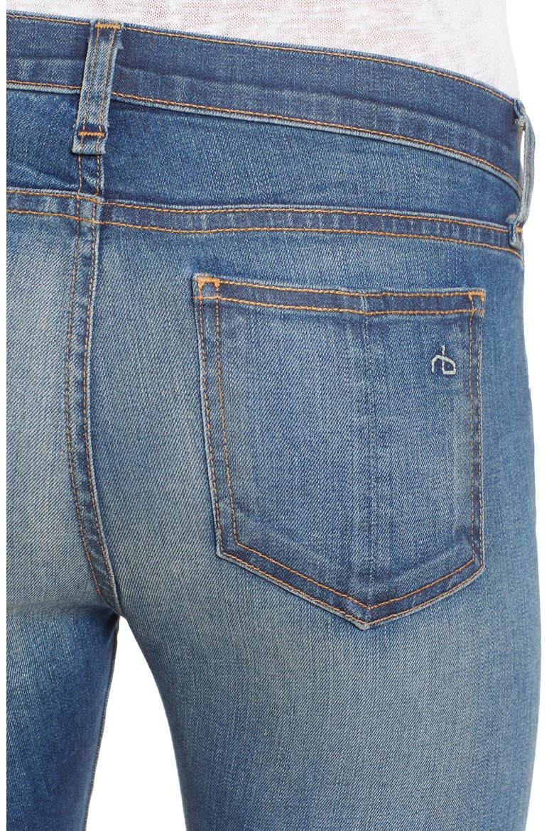 Destroyed Skinny Jeans, Alternate, color, CARMINE