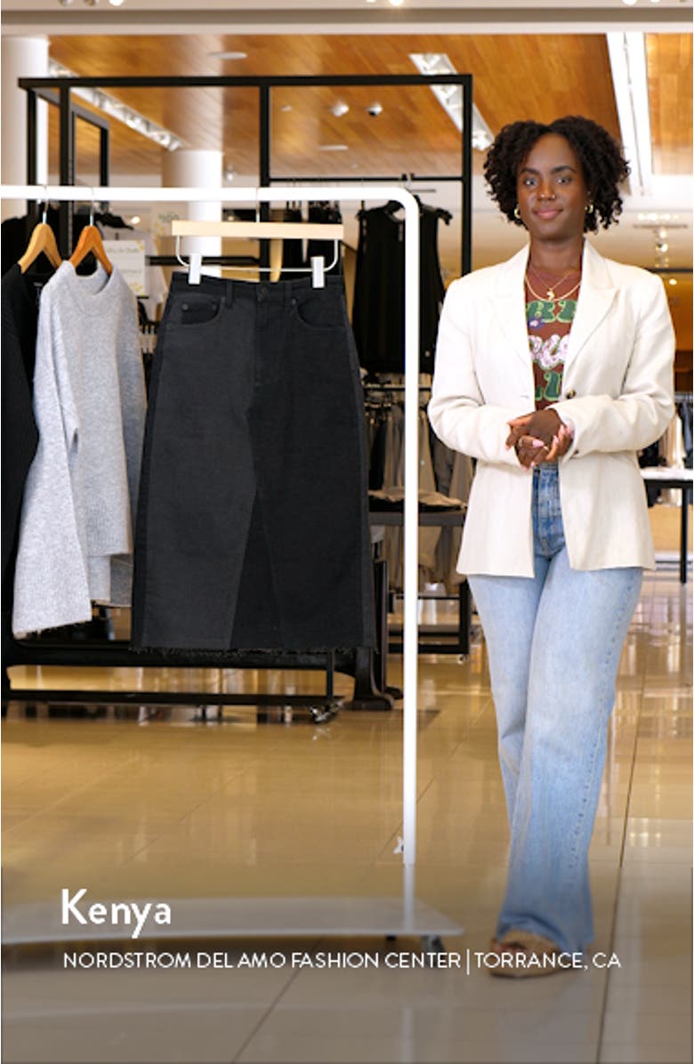 Highland Two-Tone Denim Midi Skirt, sales video thumbnail