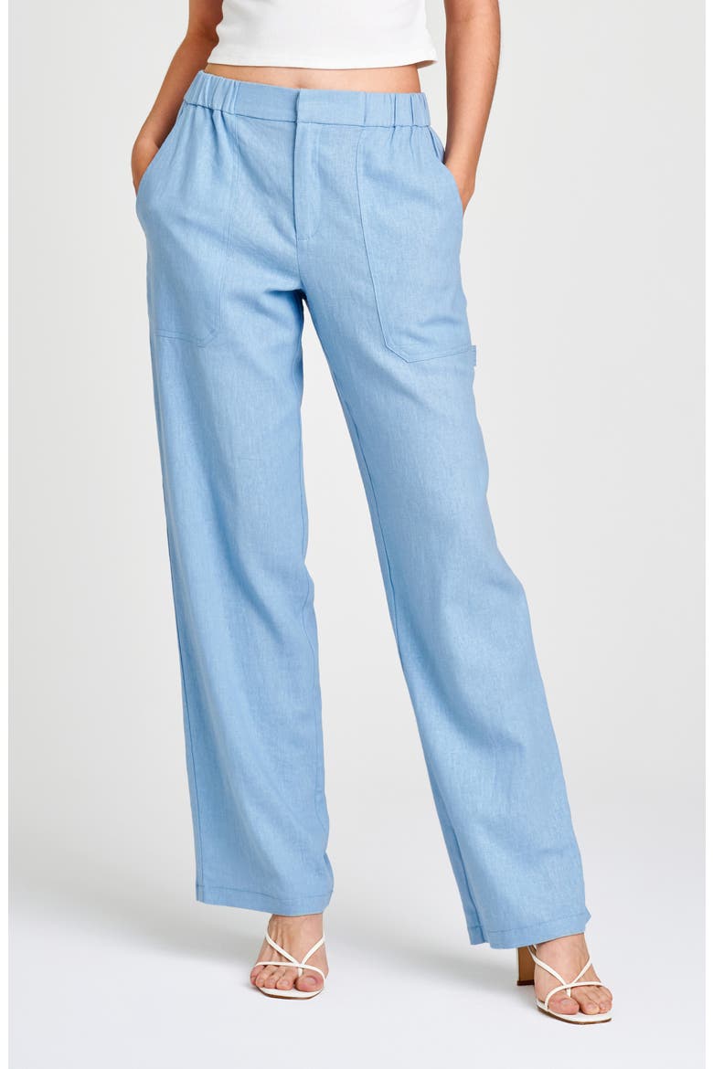 Daylight Wide Leg Linen Blend Pants, Main, color, DUSTY BLUE