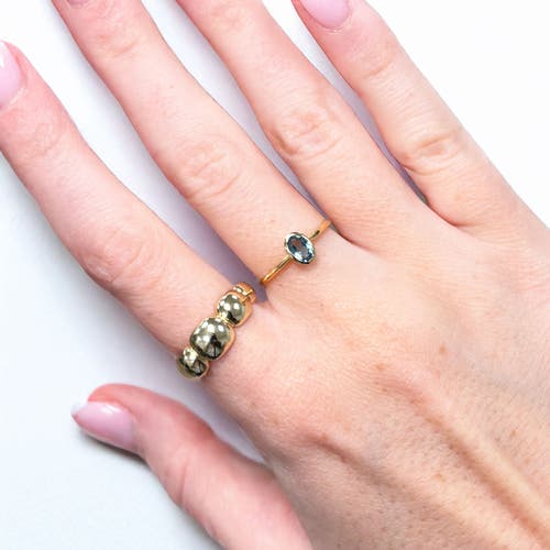 The Lovery Fine Jewelry Oval Blue Topaz Bezel Ring In Blue