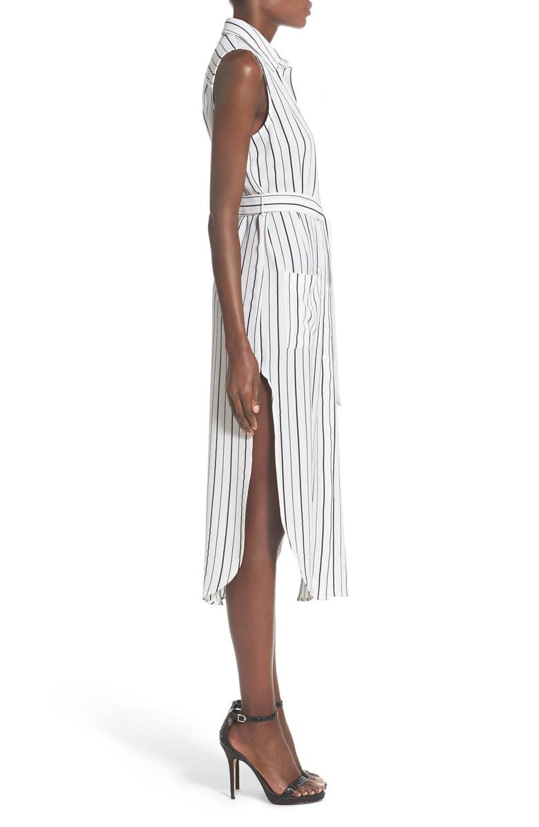 Glamorous Stripe Sleeveless Midi Shirtdress, Alternate, color,