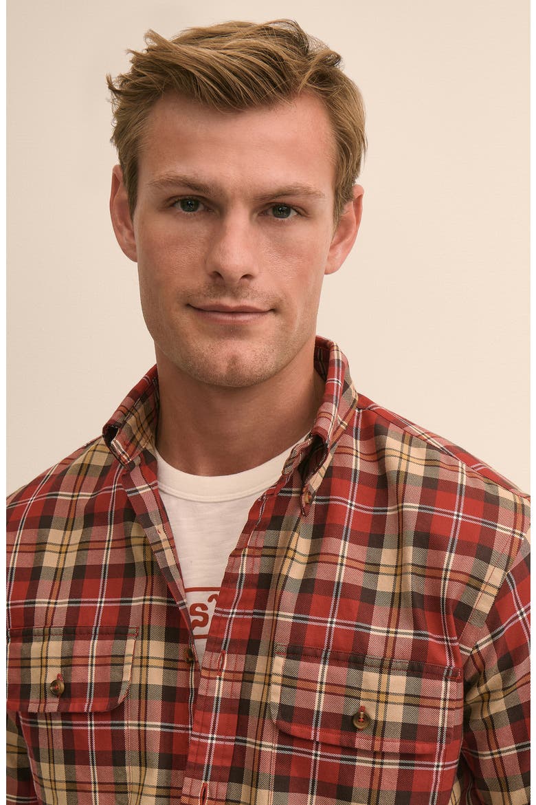 Friday Cotton Twill Shirt, Alternate, color, CAMELPLAID