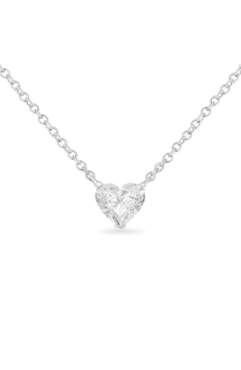 Haus of Brilliance 14k White Gold 1/4 Cttw Lab Grown Heart Shape Diamond Solitaire Pendant Necklace, Main, color, White