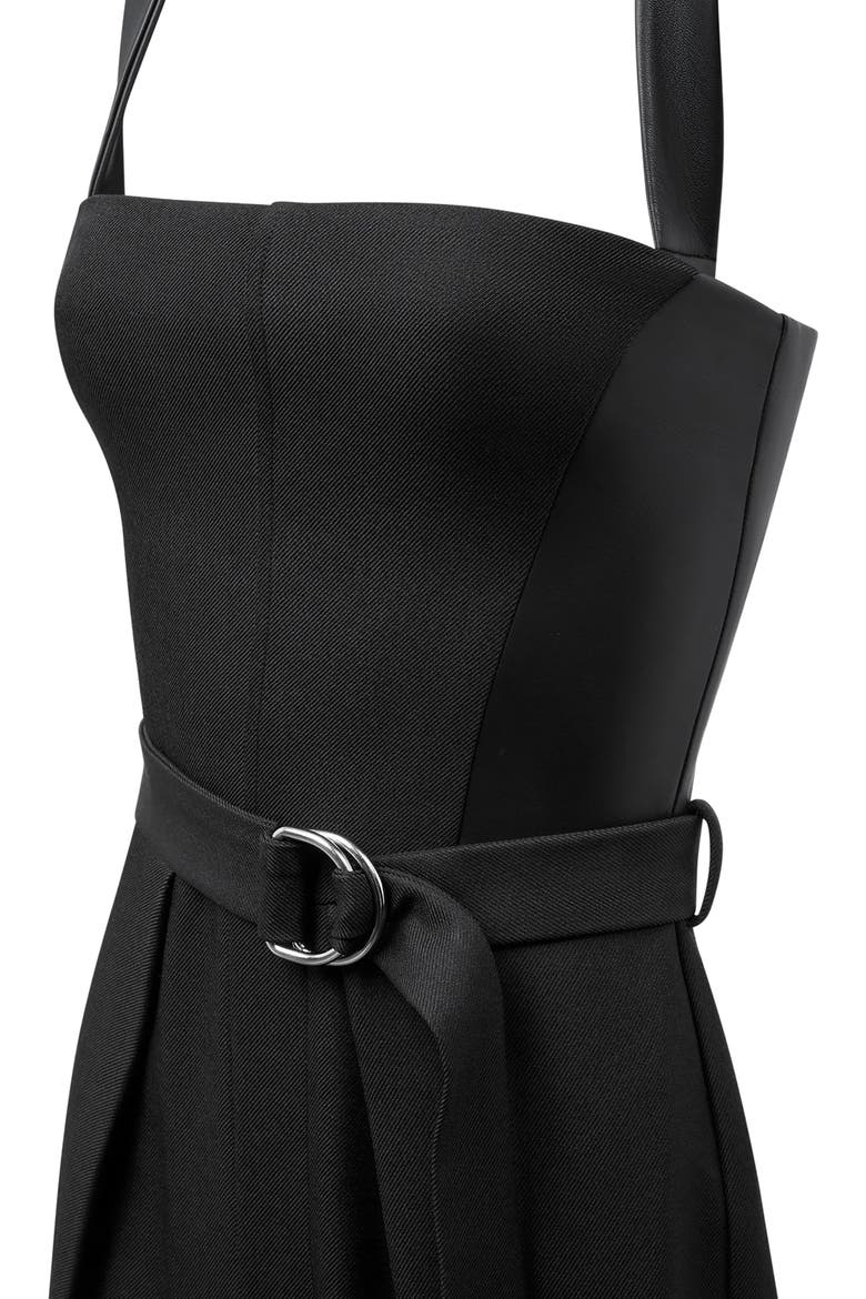 Sabine Tailored Pleat Jumpsuit with Belt, Alternate, color, Black