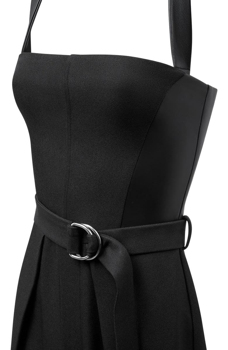 Manière De Voir Sabine Tailored Pleat Jumpsuit with Belt, Alternate, color, Black