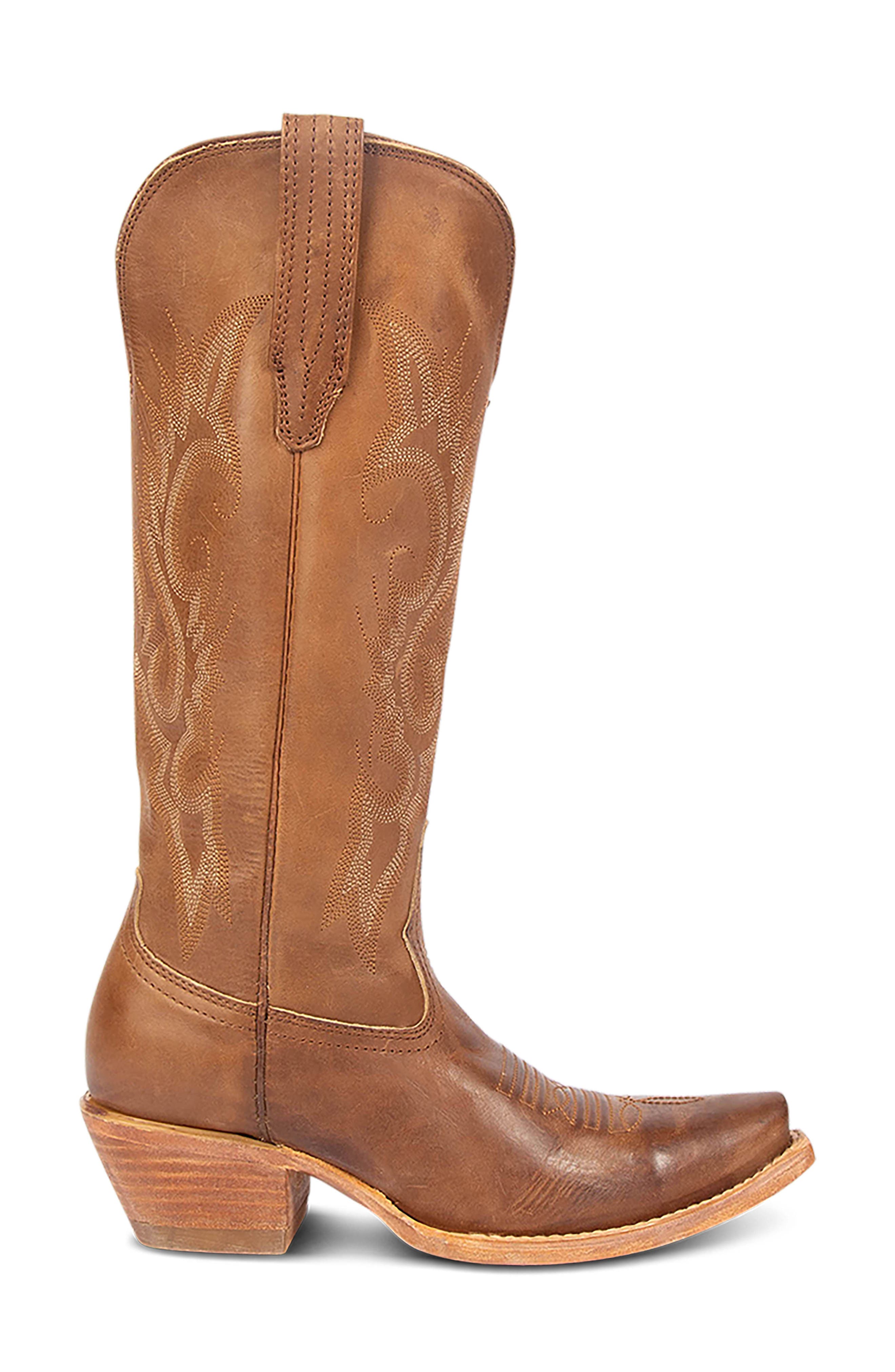 Woodland Leather Western Boot, Alternate, color, TAN