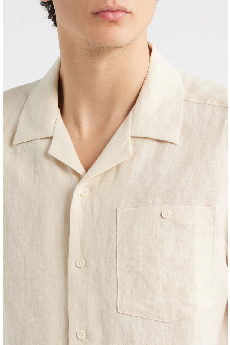 Cuban Linen Camp Shirt, Alternate, color, CREAM