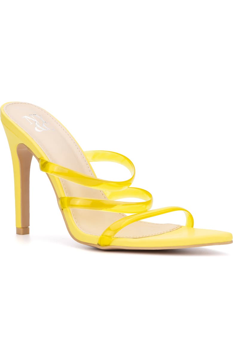 NEW YORK AND COMPANY Biana Clear Strappy Heeled Sandal, Main, color, Yellow