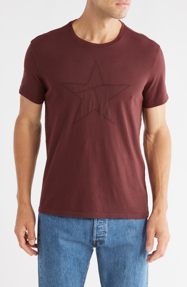 John Varvatos Star Appliqué Organic Cotton T-Shirt, Main, color, Merlot