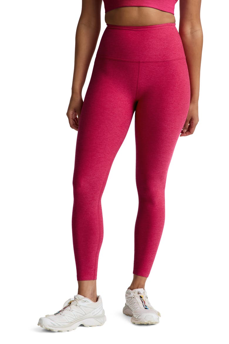 Caught in the Midi High Waist Leggings, Main, color, BERRY RED HEATHER