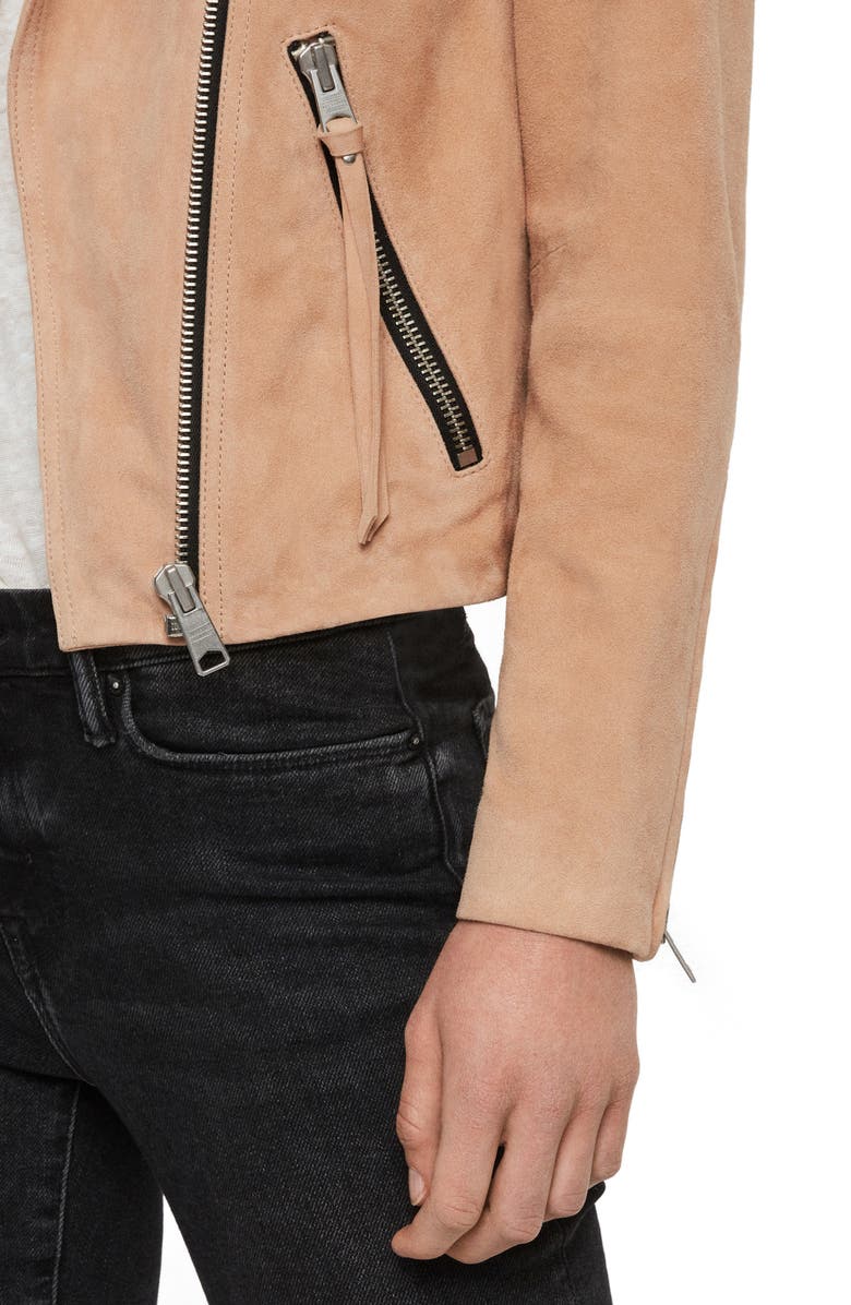 AllSaints Dalby Suede Biker Jacket, Alternate, color,