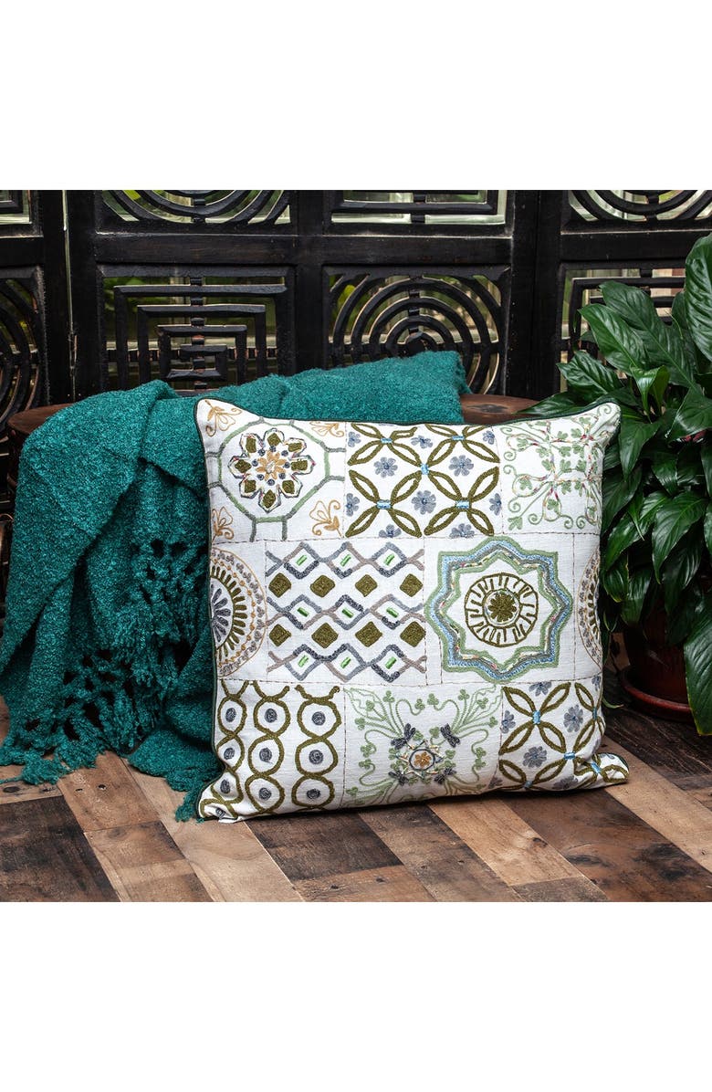 PARKLAND COLLECTION Ren Transitional Beige Throw Pillow, Main, color, Beige