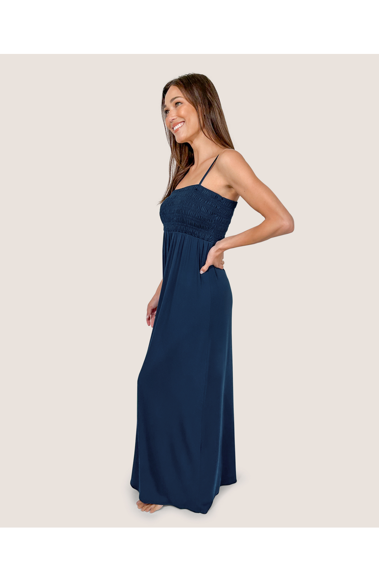 JJwinks Montecito Maxi Bra-Free Dress with Smocked Bodice, Alternate, color, Navy