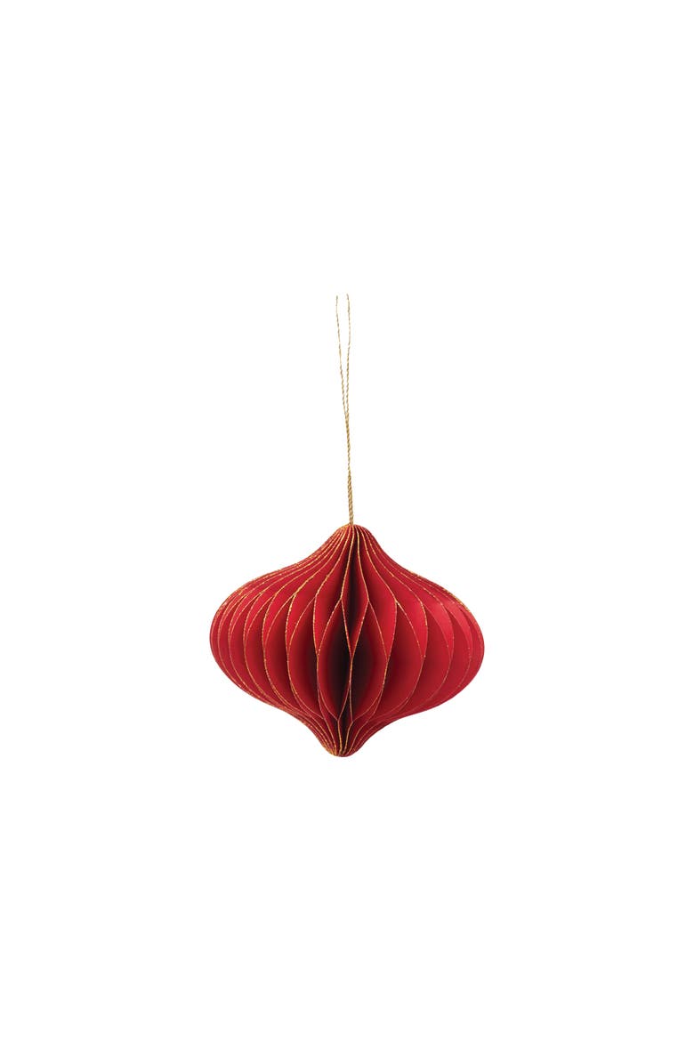 Honeycomb Paper Red Ornament, Main, color, Red