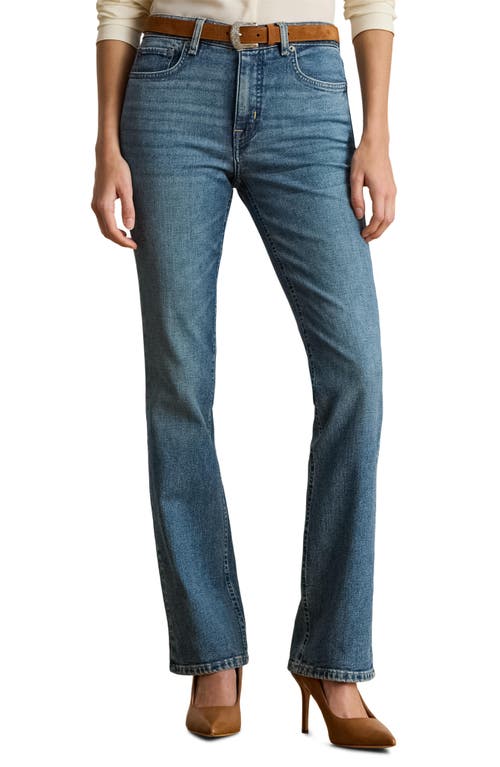 Ralph Lauren Lauren  High Waist Bootcut Jeans In Blue