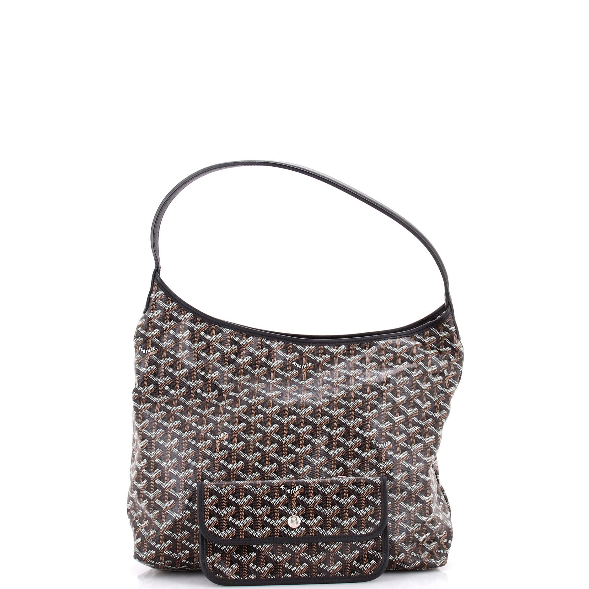 Pre-Owned Goyard Boheme Hobo Coated Canvas, Alternate, color, Black