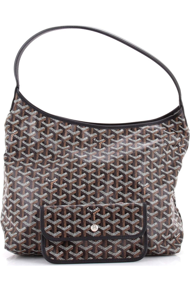 Pre-Owned Goyard Boheme Hobo Coated Canvas, Alternate, color, Black