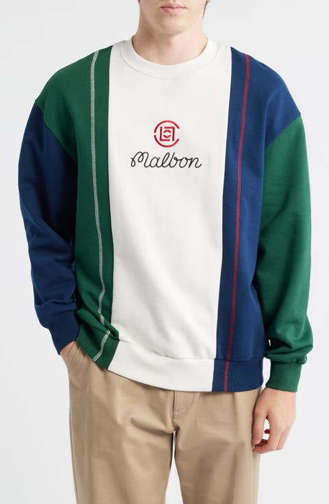 新品未使用 CLUBHAUS × MALBON Crewneck Sweat Malbon Golf Evergreen GD Crewneck Sweatshirt Black