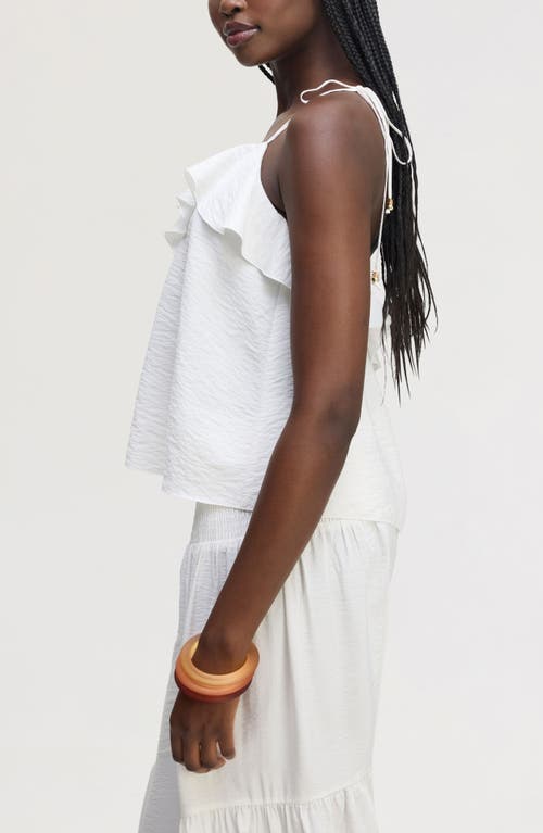 Sam Edelman Ruffle Tie Strap Camisole In White