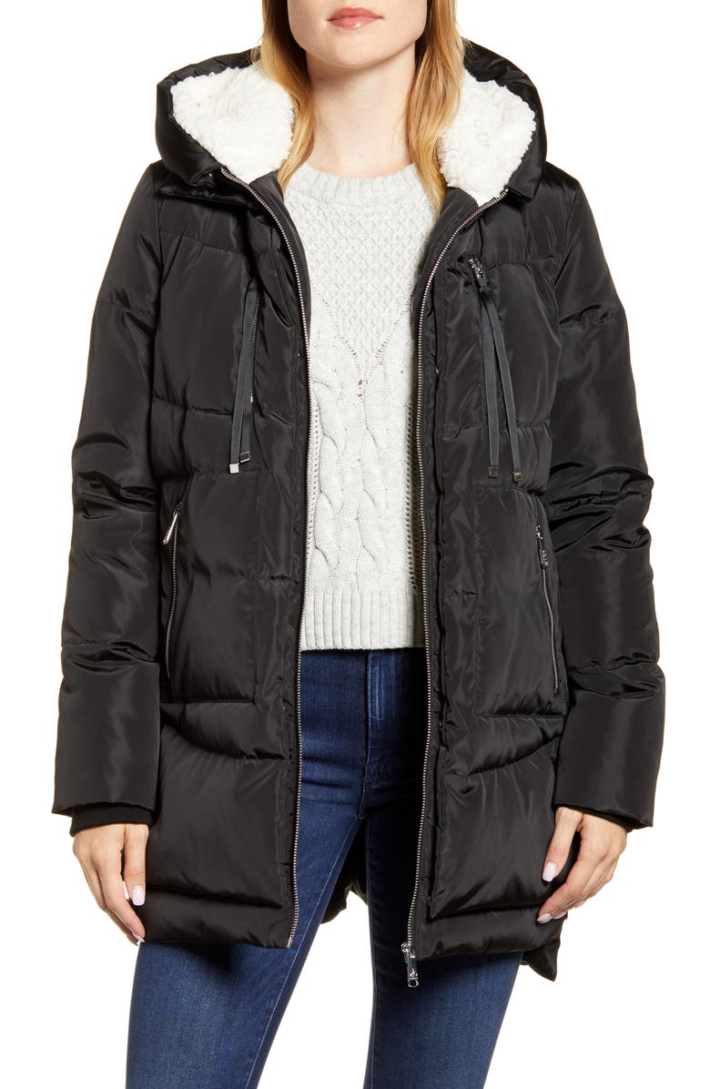 Sam Edelman Faux Shearling Lined Puffer Coat, Main, color,