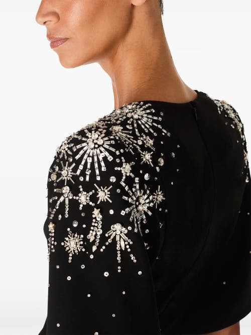 Jenny Packham Zeya Sequin-embellished Midi Dress In Black