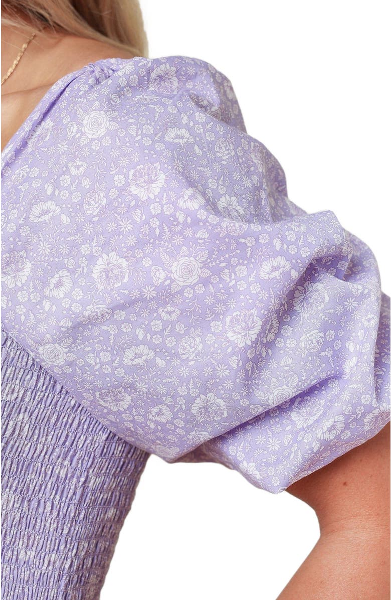 Hope & Henry Women's Organic Smocked Bubble Sleeve Dress, Alternate, color, 