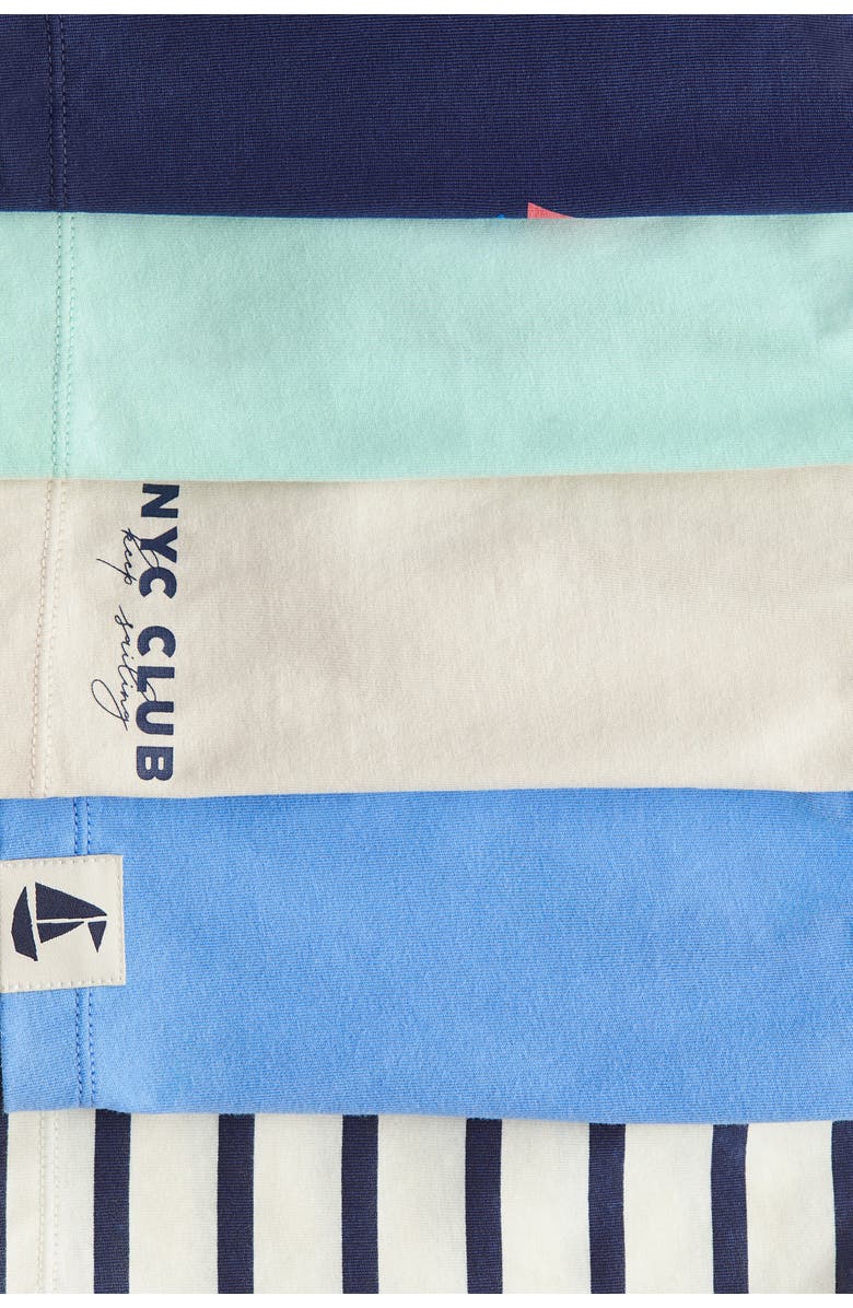 H&M 5-pack Pull-on Shorts, Alternate, color, Dark Blue/Sailboats